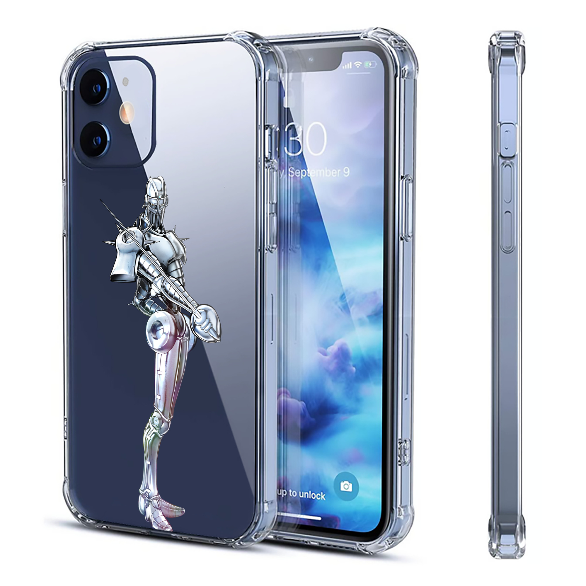 （画像用） ジョジョの奇妙な冒険 ジャン＝ピエール?ポルナレフ JoJo's Bizarre Adventure Jan Pierre Polnareff 【iPhone 12シリーズ対応】透明スマホケース（クリアソフトケース）